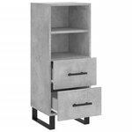 vidaXL Buffet Gris béton 34 5x34x90 cm Bois d'ingénierie