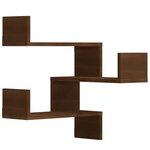 vidaXL Étagères d'angle murales 2 Pièces Chêne marron 40x40x50 cm Bois