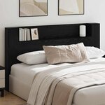 vidaXL Cabinet de Tête de Lit Chêne noir 180 x 17 x 104 5 cm
