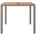 vidaXL Table de jardin et dessus en bois Gris Résine tressée et acacia