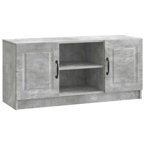 vidaXL Meuble TV Gris béton 102 x 34 5 x 47 cm Bois d'ingénierie