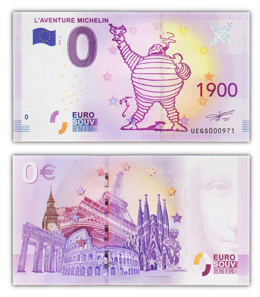 Billet de collection 0 euro souvenir 2016 l'aventure michelin 1900  - france - neuf