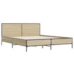 vidaXL Cadre de lit chêne sonoma 120x190 cm bois d'ingénierie et métal