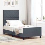 vidaXL Cadre de lit avec tête de lit Gris foncé 100 x 200 cm Velours