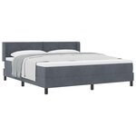 vidaXL Lit à ressorts avec matelas Gris foncé 200 x 180 cm Polyester