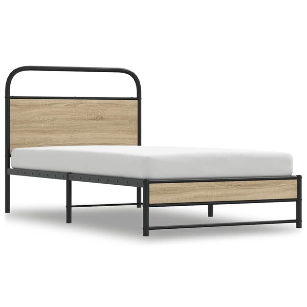 vidaXL Cadre de lit sans matelas 90x200cm chêne fumé bois d'ingénierie