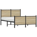 vidaXL Cadre de lit en métal sans matelas chêne sonoma 120x190 cm