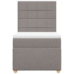 vidaXL Sommier à lattes de lit avec matelas Taupe 90x190 cm Tissu