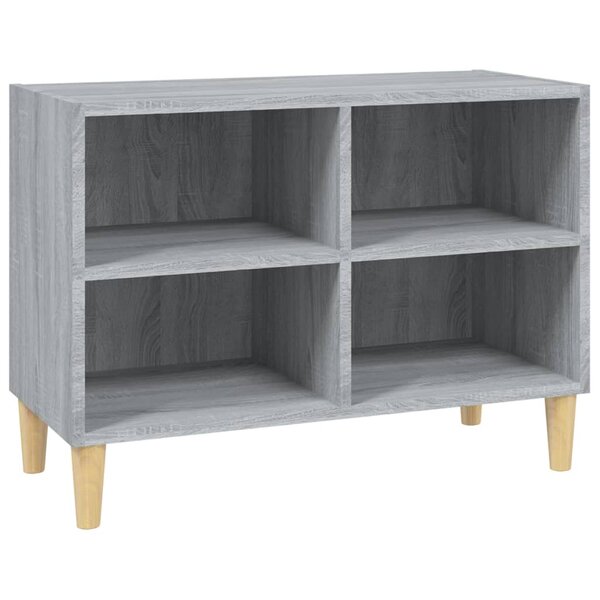 vidaXL Meuble TV avec pieds en bois massif Sonoma gris 69 5x30x50 cm