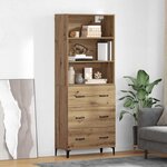 vidaXL Haut Armoire avec tiroir Chêne artisanal 69 5 x 34 x 180 cm