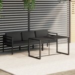 vidaXL Salon de jardin 4 Pièces avec coussins Aluminium Anthracite