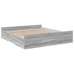 vidaXL Cadre de lit et tiroirs sonoma gris 200x200cm bois d'ingénierie