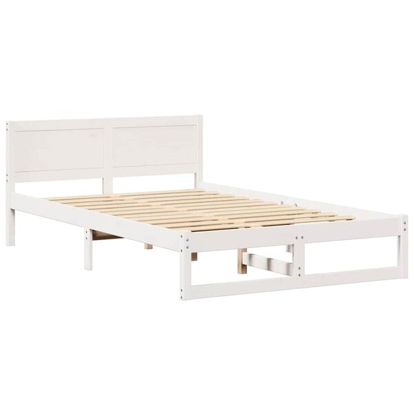vidaXL Cadre de lit Blanc 140 x 190 cm Bois de pin massif