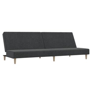 vidaXL Canapé-lit à 2 places gris foncé tissu