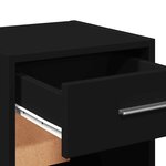vidaXL Table de chevet noir 35x34x65 cm bois d’ingénierie
