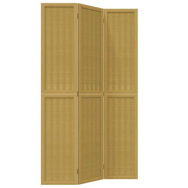 vidaXL Cloison de séparation 3 panneaux marron bois paulownia massif