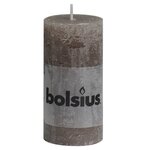 Bolsius bougies pilier rustiques 8 pièces 100x50 mm taupe