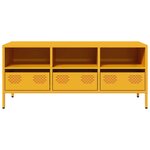 vidaXL Meuble TV jaune moutarde 101 5x39x43 5 cm acier laminé à froid
