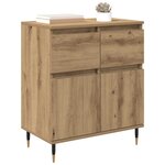 vidaXL Buffet Chêne artisanal 60 x 35 x 70 cm Bois d'ingénierie et fer