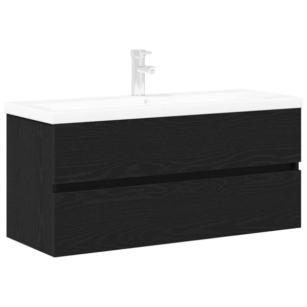 vidaXL Meuble de Lavabo de Salle de Bain Chêne noir 90 x 39 x 62 cm