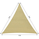 Tectake Voile d'ombrage triangulaire, beige - 400 x 400 x 400 cm