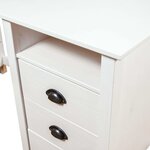 Bureau table poste de travail meuble d'ordinateur informatique étude avec 3 tiroirs 120 x 50 x 74 cm bois pin massif blanc 02_0023857