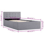 vidaXL Cadre de lit à stockage hydraulique Gris clair Tissu 100x200 cm