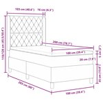 vidaXL Lit à ressorts avec tête de lit Bleu 100 x 200 cm Velours