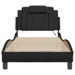 vidaXL Cadre de lit avec lumières LED noir 90x200 cm similicuir