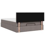 vidaXL Lit ottoman avec matelas taupe 140x190 cm tissu