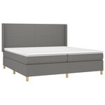vidaXL Sommier à lattes de lit avec matelas Gris foncé 200x200cm Tissu