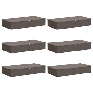 vidaXL Boîte de rangement 6 Pièces Gris 90 x 48 x 15 cm Tissu intissé