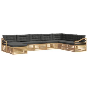 vidaXL Ensemble de canapés d'extérieur 8 pc Blanc et anthracite