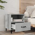 Vidaxl table de chevet gris béton bois d'ingénierie