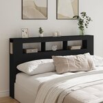 vidaXL Tête de lit à LED noir 180x18 5x103 5 cm bois d'ingénierie