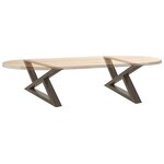 vidaXL Pieds de table basse 2 pièces Acier naturel 70 x (30-31 3) cm Acier
