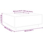 vidaXL Table basse chêne marron 100x100x40 cm bois d'ingénierie