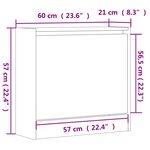 vidaXL Armoire à chaussures blanc 60x21x57 cm bois d'ingénierie