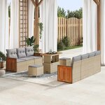 vidaXL Ensemble de canapé de jardin 10 Pièces Beige et gris clair