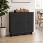 vidaXL Buffet Noir 89 x 34 5 x 80 cm Bois d'ingénierie