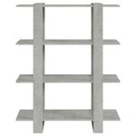 vidaXL Bibliothèque/Séparateur de pièce Gris béton 100x30x123 5 cm