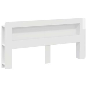 vidaXL Cabinet de Tête de Lit Blanc brillant Bois d’ingénierie