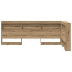 vidaXL Tête de lit de rangement avec étagère chêne artisanal 90 cm