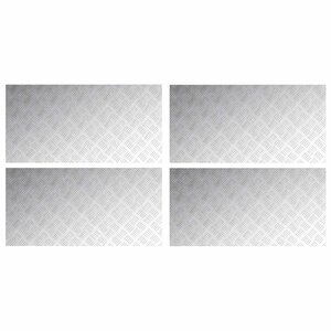vidaXL Plaques à damier 4 Pièces Argent 100 x 50 cm Aluminium