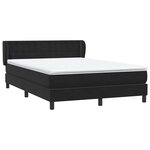 vidaXL Sommier à lattes de lit avec matelas noir 160x210 cm velours
