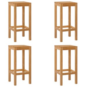 vidaXL Tabouret de bar 4 pc Naturel Bois de teck massif