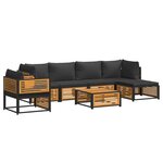 vidaXL Salon de jardin avec coussins 7 Pièces bois massif d'acacia