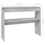 vidaXL Table console Gris béton 102x30x80 cm Aggloméré