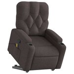 vidaXL Fauteuil inclinable de massage Marron foncé Tissu