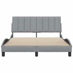 vidaXL Cadre de lit sans matelas gris clair 140x190 cm tissu